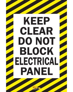 Keep Clear Do Not Block Electrical Panel, Mighty Line Floor Sign, Industrial Strength, 36x42" Wide KCEP3642