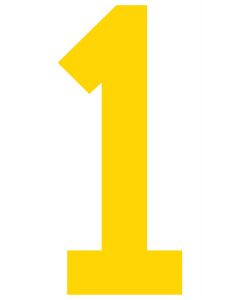 Mighty Line 1 Number Floor Marker Adhesive, 4.5"x10" size, pack of 10 LMY1