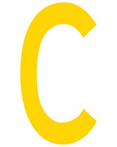 Mighty Line C Letter Floor Marker Adhesive, 4.5"x10" size, pack of 10 LMYC