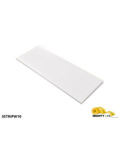 Mighty Line, White, 3" by 10" Segments, Peel and Stick 10" Strips 3STRIPW10