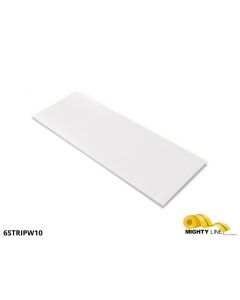 Mighty Line, White, 6" by 10" Segments, Peel and Stick 10" Strips 6STRIPW10