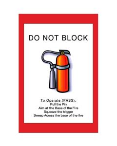 Mighty Line Do Not Block Fire Extinguisher Sign - 1 Sign - Floor Marking FE2436