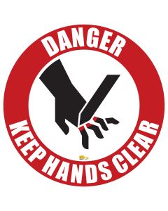 Caution Keep Hands Clear, Mighty Line Floor Sign, Industrial Strength, 16" Wide DangerKeepHC16