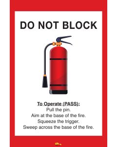 Do Not Block Fire Extinguisher, Mighty Line Floor Sign, Industrial Strength, 36x42" DNBFE3642