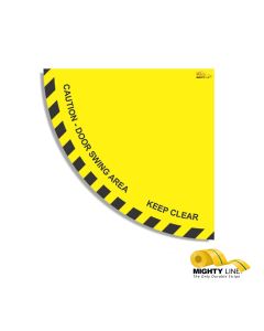 Door Swing Area, Yellow, Mighty Line Floor Sign, Industrial Strength, 36" YelCDSA36