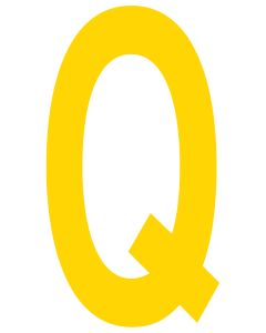 Mighty Line Q Letter Floor Marker Adhesive, 4.5"x10" size, pack of 10 LMYQ