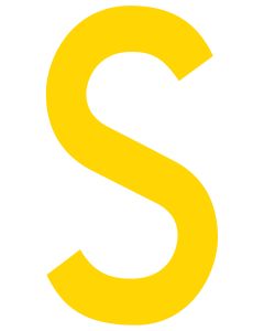 Mighty Line S Letter Floor Marker Adhesive, 4.5"x10" size, pack of 10 LMYS