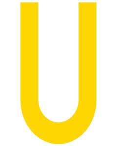 Mighty Line U Letter Floor Marker Adhesive, 4.5"x10" size, pack of 10 LMYU