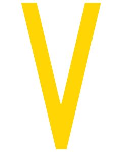 Mighty Line V Letter Floor Marker Adhesive, 4.5"x10" size, pack of 10 LMYV