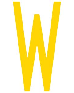 Mighty Line W Letter Floor Marker Adhesive, 4.5"x10" size, pack of 10 LMYW