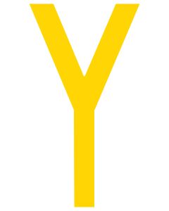 Mighty Line Y Letter Floor Marker Adhesive, 4.5"x10" size, pack of 10 LMYY