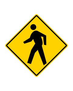 Pedestrian Yellow, Mighty Line Floor Sign, Industrial Strength, 24" Wide PedestrianY24