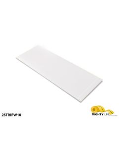 Mighty Line, White, 2" by 10" Segments, Peel and Stick 10" Strips 2STRIPW10