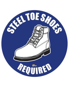 Steel Toes Required, Mighty Line Floor Sign, Industrial Strength, 16" Wide SteelToesReq16