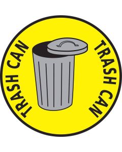 Trash Can Yellow 24 inch wide Floor Sign TC24YB-1