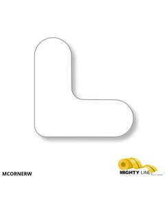 Mighty Line 3/4" Wide Solid White Mini Corner Pack of 108 MCORNERW