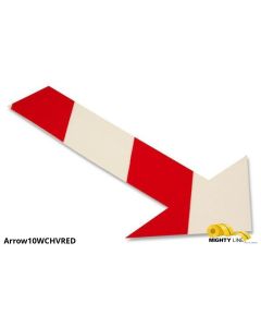 Mighty Line, White and Red Chevron, Arrow, 10" by 6", pack of 50 ARROW10WCHVRED
