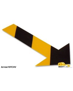 Mighty Line, Yellow and Black Chevron, Arrow, 10" by 6", pack of 50 ARROW10YCHV